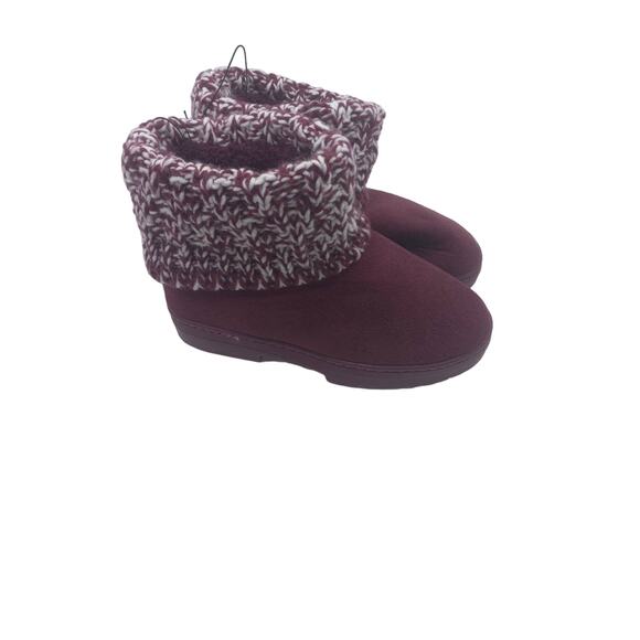NWT Kensie Booties wine colored suede feel knit top snow boots - size 6 - Picture 5 of 9